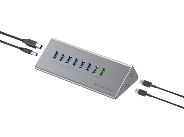 Conceptronic HUBBIES18G gränssnittshubbar USB 3.2 Gen 1 (3.1 Gen 1) Type-B 5000 Mbit/s Grå