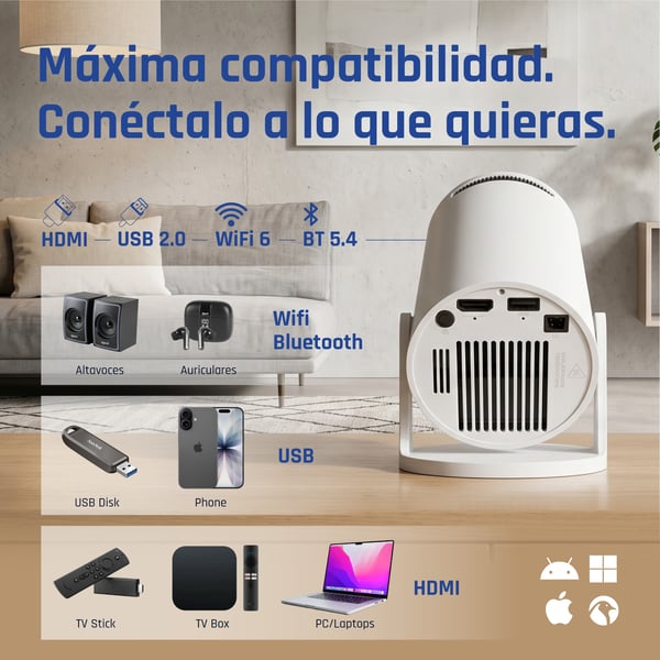 iggual MP720p + ECO-COST 100" 120 ANSI lumens 720p (1280x720) Hvid