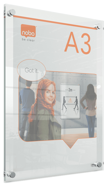 Nobo Premium Plus A3 klar akryl väggmonterad affischram