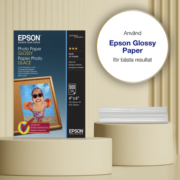 Epson Glossy Photo Paper (100 x 150 mm), 200 g/m2, 500 ark