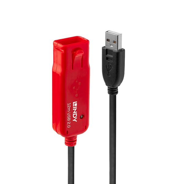 Lindy 42782 USB-kabel USB 2.0 12 m USB A 0,48 Gbit/sek. Sort