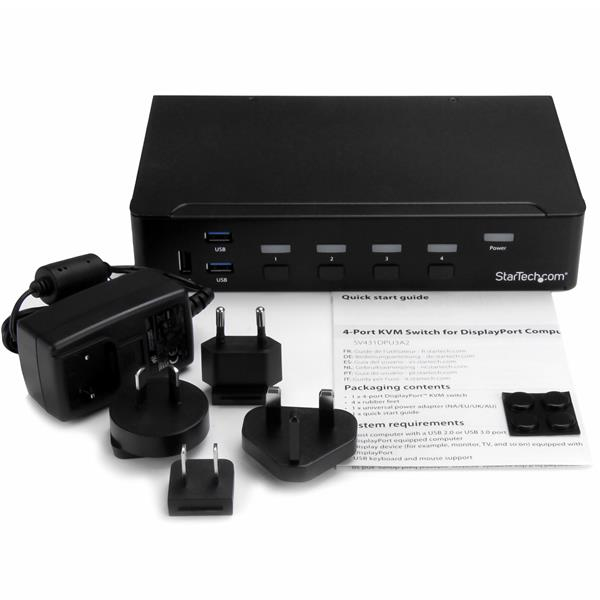 StarTech.com SV431DPU3A2 KVM-kytkin Telineasennus Musta