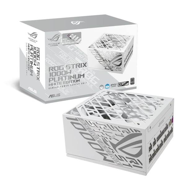 ASUS ROG -STRIX-1000P-GAMING-WHITE-E virtalähdeyksikkö 1000 W 20+4 pin ATX ATX Valkoinen