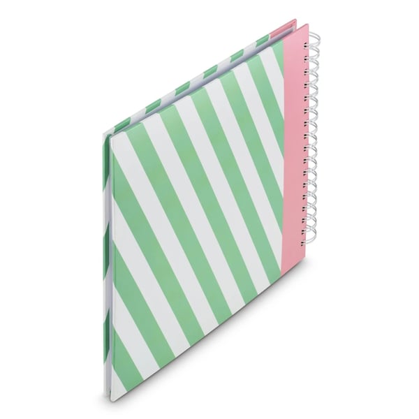 Hama Striped fotoalbum og arkbeskyttelse Hvid, Grøn, Lyserød 100 ark 10 x 15 cm Spiral indbinding