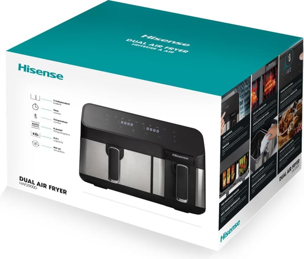 Hisense HAF2900D Kaksois 8,6 L Erillinen 1700 W Kuumakiertoilmakypsennin Musta