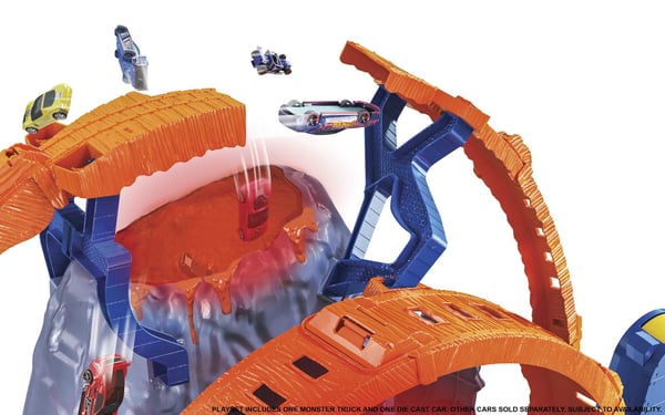 Hot Wheels Monster Trucks Hot Wheels-monstertrucks T-Rex-vulkanarenasæt med lys og lyd samt 2 køretøjer