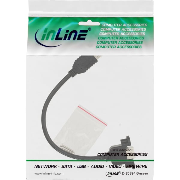 InLine 33441F USB-kabel 0,2 m USB A USB B Sort