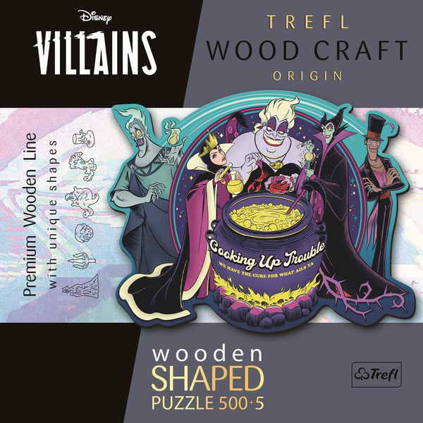 Trefl Disney: Villains Wooden Shaped Puzzle 500+5 Pussel 505 styck Tecknade serier