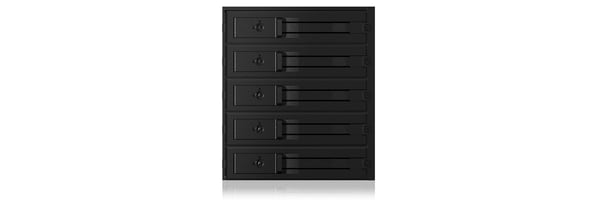 ICY BOX IB-565SSK 3x 5,25" Opbevaring drev bakke Sort