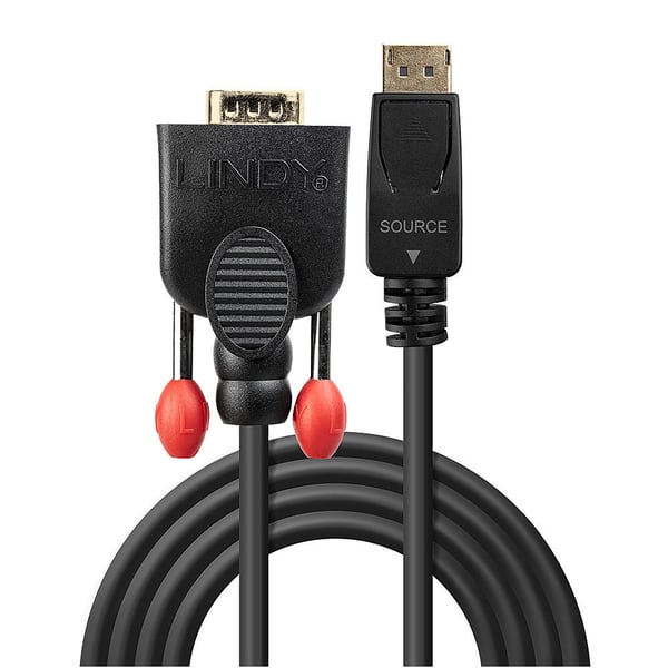 Lindy 41940 videokaapeli-adapteri 0,5 m VGA (D-Sub) DisplayPort Musta