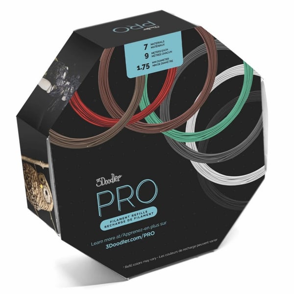 3Doodler PRO-FILLS 3D-tulostusmateriaali Kupari, Polymaitohappo (PLA), Polylaktidihappo-hiilikuitu (PLA-CF), Puukuitu Kupari, Vihreä, Harmaa, Valkoinen, Puu, Punainen, Pronssi