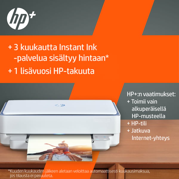 HP ENVY 6010e Langaton All-in-One Väri Tulostin, Instant Ink; Kopiokone, skanneri