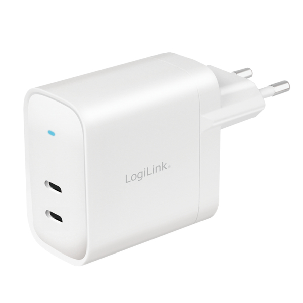 LogiLink PA0282 oplader til mobil enhed Mobiltelefon, Tablet Hvid Vekselstrøm Hurtig opladning Indendørs