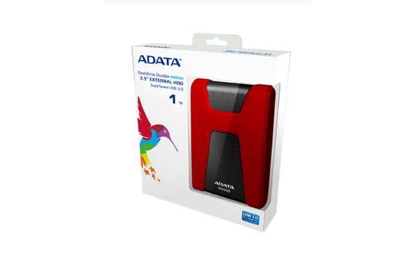 ADATA DashDrive Durable HD650 externa hårddiskar 1 TB 2.5" USB 3.2 Gen 1 (3.1 Gen 1) Röd