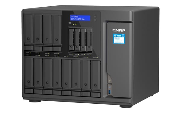 QNAP TS-1655 NAS Tower Intel Atom® C5125 8 GB DDR4 0 TB QNAP Turbo System Svart