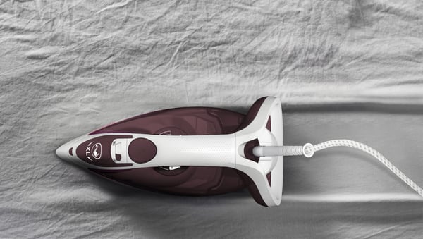 Tefal EasyGliss Plus FV5714 strykjärn Torr & Ångstrykjärn Durilium stryksula 2400 W Bordeaux, Vit