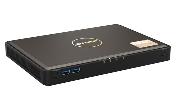 QNAP TBS-464 NAS Skrivbord Intel® Celeron® N5105 8 GB DDR4 0 TB QNAP Turbo System Svart