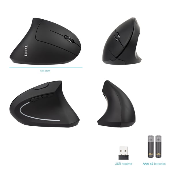 TooQ TQMWG-1104-B datormöss Universal Högerhand RF Trådlös Optisk 3200 DPI