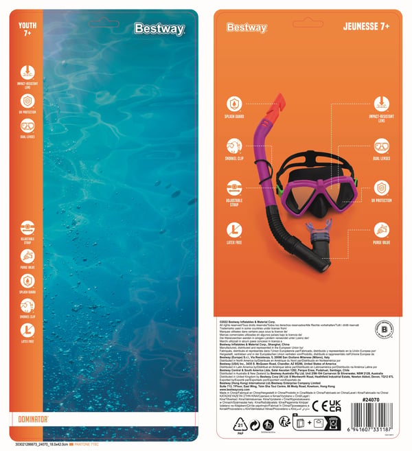Bestway 24070 / 23 dykkemaske Polykarbonat Forskellige farver Barn