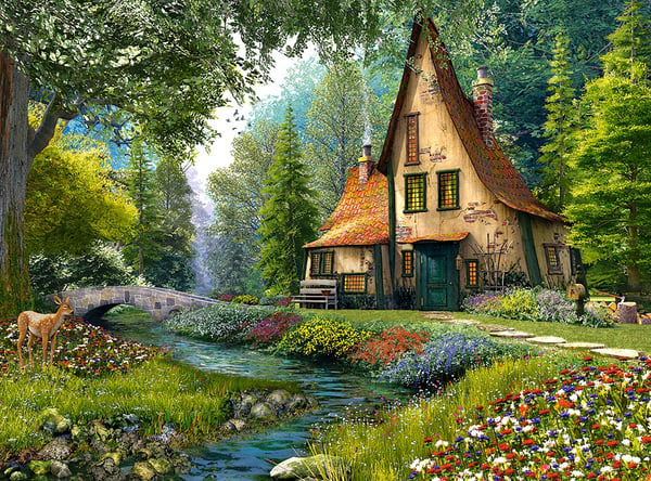 Castorland Toadstool cottage 2000 pcs Kuviopalapeli 2000 kpl Maisema