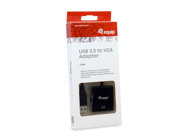 Equip 133384 USB grafisk adapter 1920 x 1080 pixel Sort