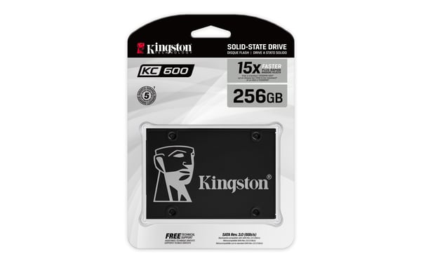 Kingston KC600 - SSD - krypterad - 256 GB - intern - 2.5\" (6.4 cm)