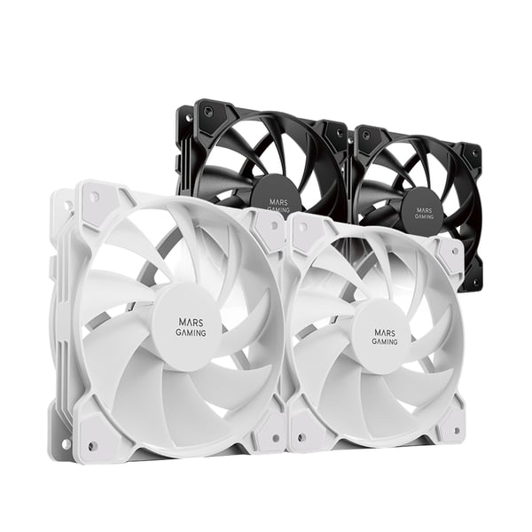 Mars Gaming MFPROX2W kylsystem för dator Datorväska Fan 12 cm Vit 2 styck