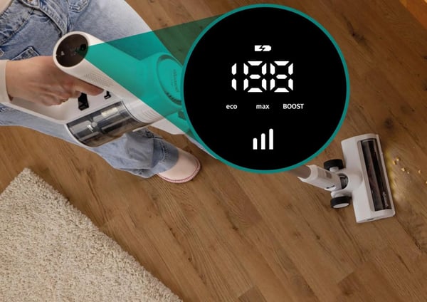 Gorenje SVC216290FFW stav støvsuger & elektrisk kost 2-i-1 stangstøvsuger Batteri Dry Poseløs 0,5 L 130 W Hvid
