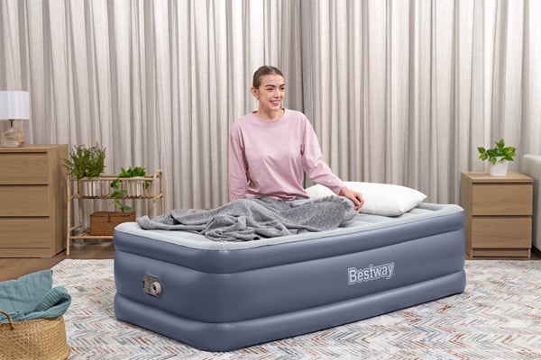 Bestway 6713G / 23 luftmadras Enkelmadras Grå, Hvid Unisex