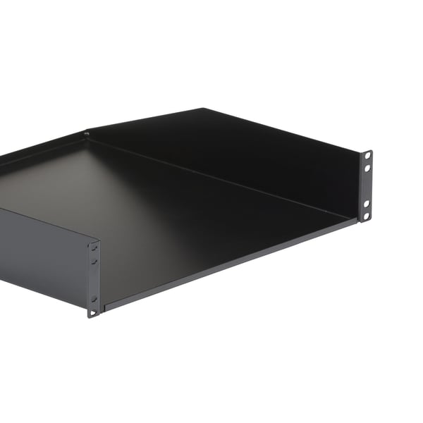 StarTech.com 2U serverrackhylla - Universell fribärande serverhylla med rackfäste för 19-tums nätverksutrustning i rack och skåp - Kraftigt stål - Viktkapacitet 56 kg - 46 cm djupt fack, svart