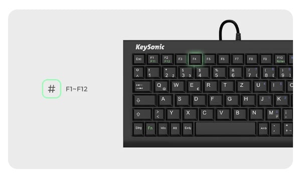 KeySonic ACK-3401U (UK) Tangentbord USB QWERTY UK Engelska Svart (ACK-3401U (UK))