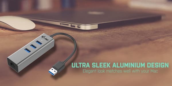 i-tec Metal U3METALG3HUB gränssnittshubbar USB 3.2 Gen 1 (3.1 Gen 1) Type-A 5000 Mbit/s Grå