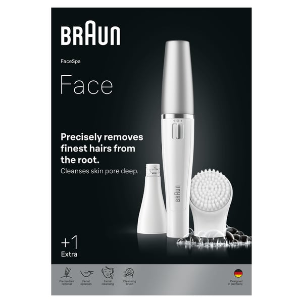 Braun Gesichtsepilierer Face 810 Valkoinen, Hopea