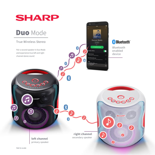 Sharp PS-919 2.1 bärbart högtalarsystem Svart 130 W