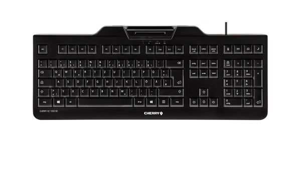 Cherry KC 1000 SC - Tastatur - Tysk - Sort
