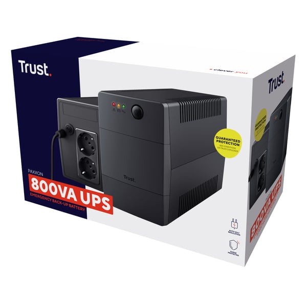 Trust Paxxon UPS-virtalähde 0,8 kVA 480 W 2 AC-pistorasia(a)