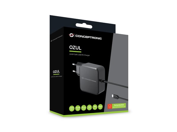 Conceptronic OZUL05BE oplader til mobil enhed Universel Sort Vekselstrøm Indendørs