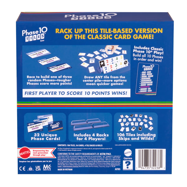Mattel Games Phase 10 Tiles