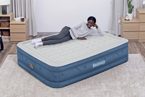 Bestway 69075 / 23 luftmadras Dobbelt madras Blå, Hvid Unisex