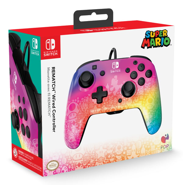 PDP REMATCH Wired Controller: Star Spectrum För Nintendo Switch och Nintendo Switch OLED