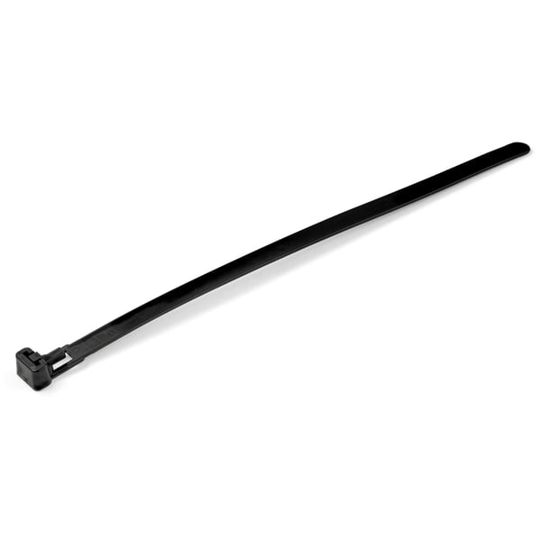 StarTech.com 20cm återanvändbara kabelkopplingar - 7mm bred, 50mm buntdiameter 22kg draghållfasthet, lösbara nylonbindningar, inomhus/utomhus, 94 V-2/UL listad, 100-pack - svart