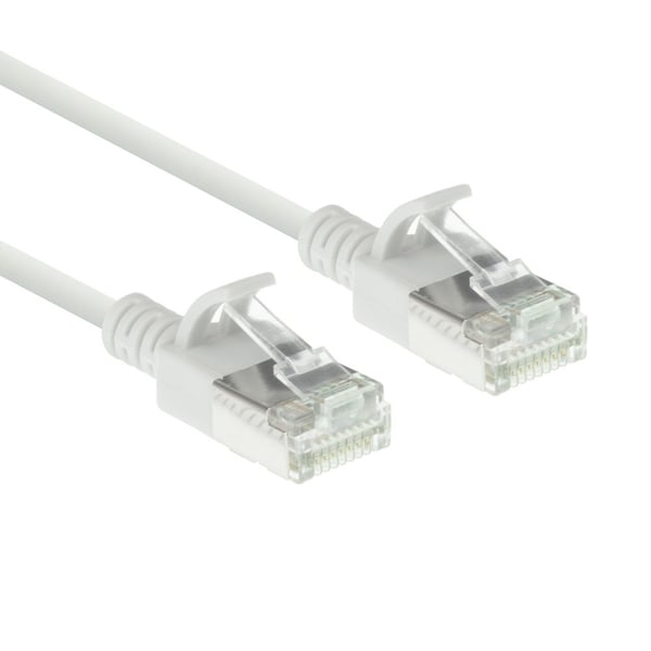 ACT Hvid 0,5 meter LSZH U/FTP CAT6A datacenter slimline patchkabel snagless med RJ45-stik (DC6900)