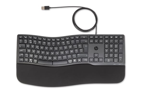 HP 480 Comfort Wired Keyboard tastatur Hjem USB AZERTY Belgisk Sort