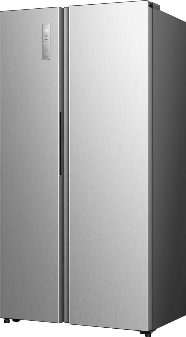 Hisense Rummeligt side by side køle /fryseskab på 544 l med Total No Frost, Multi Air Flow og Super Cool. Stor kapacitet, energieffektiv inverterkompressor og moderne design gør det ideelt til travle husholdninger.