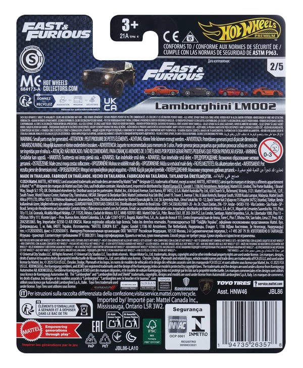 Hot Wheels Fast & Furious lamborghini LM002
