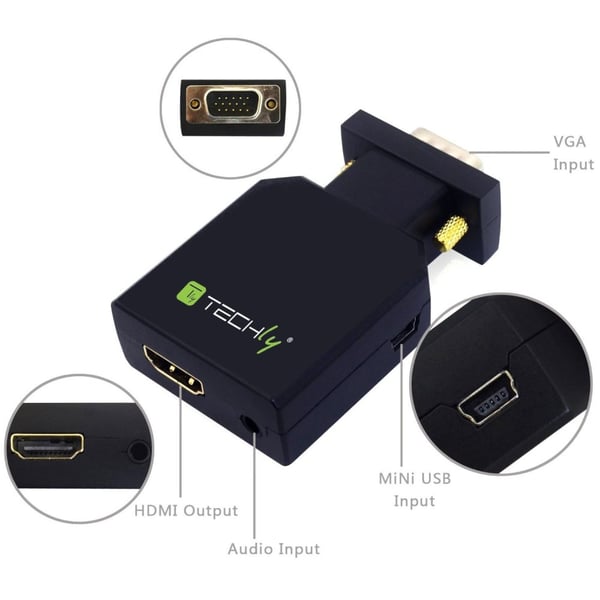 Techly IDATA VGA-HDMINI video omformer 1920 x 1200 pixel