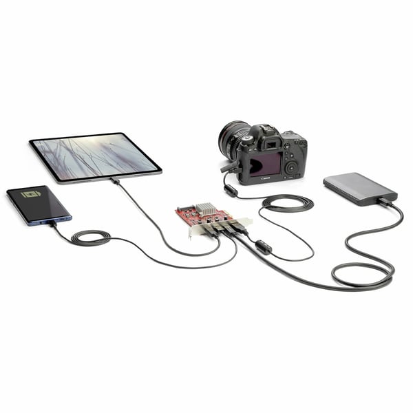StarTech.com 4-ports USB PCIe-kort - 10 Gbps USB PCI Express-expansionskort med 2 styrenheter - 2x USB-C och 2x USB-A-portar (USB 3.2 Gen 2) - USB/USB-C PCI-e-kort - Helprofil