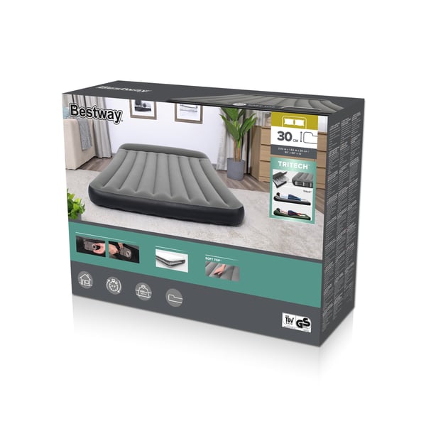 Bestway 67464 / 23 luftmadrass Dubbelmadrass Svart, Grå Unisex