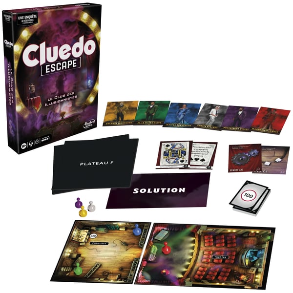 Cluedo Escape: The Illusionist's Club Lautapeli Pakohuonepeli