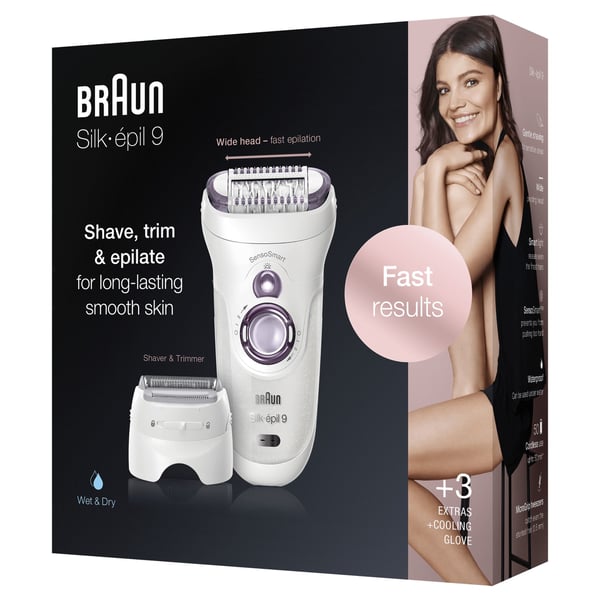 Braun Silk-épil 9 81706314 hårfjerner 40 pincetter Hvid, Violet